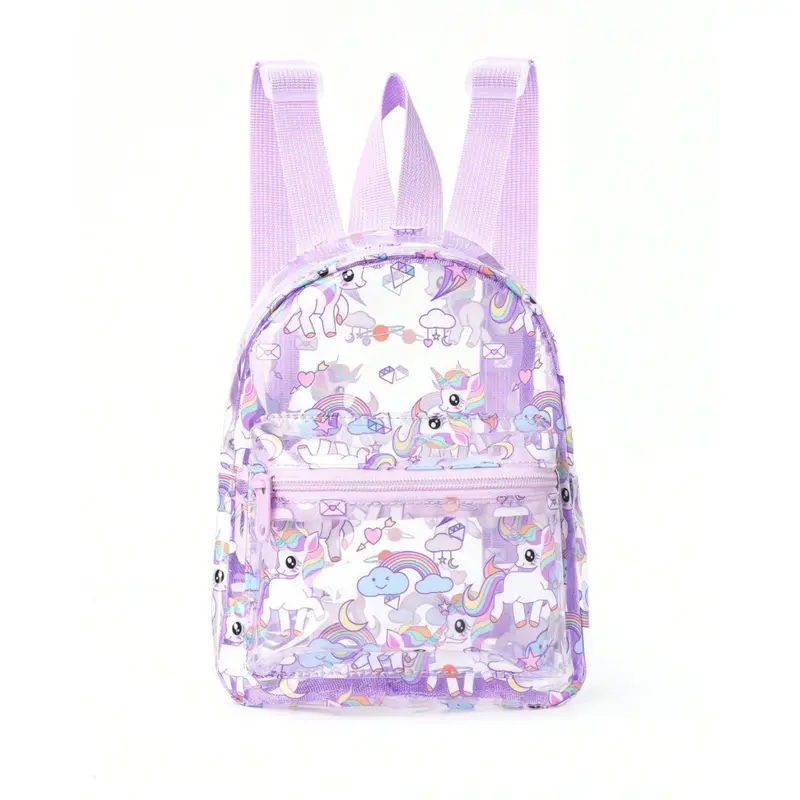 Tas Anak Perempuan Mika Unicorn Rainbow PVC Anti Air Backpack Fashion Ransel 1