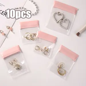 10pcs Tas Penyimpanan Perhiasan Kalung / Cincin / Anting Portable Bahan Pvc Tahan Air Debu Anti Oksidasi