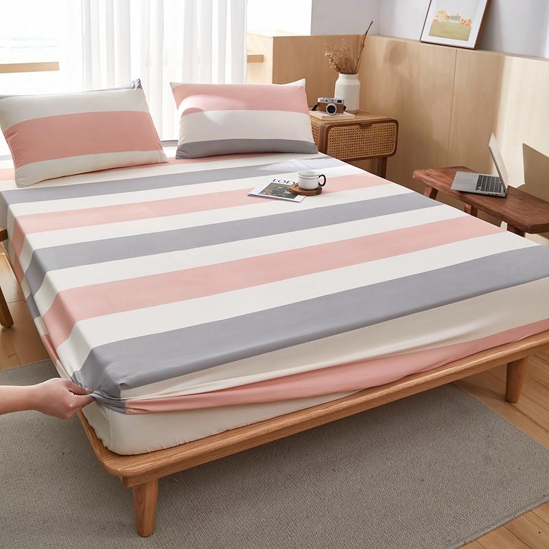 Product Introduction of Dreamy Living Plaid Striped Bedsheet,Multi Patterned Bed Sheet,Breathable Fitted Bedsheet 5 Sizes,Comfortable Mattress Cover 13