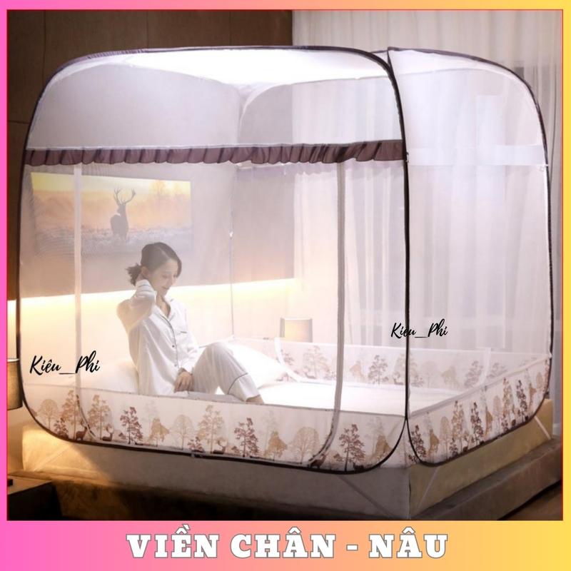 Màn Chụp Tự Bung Khung Vuông Ngủ Chống Muỗi Cao Cấp - Mùng Chụp Tự Bung Người Lớn, Trẻ Em - Màn Mùng Chụp Không Cần Khoan Tường Tiện Lợi Gọn Nhẹ Chất Lượng Cao