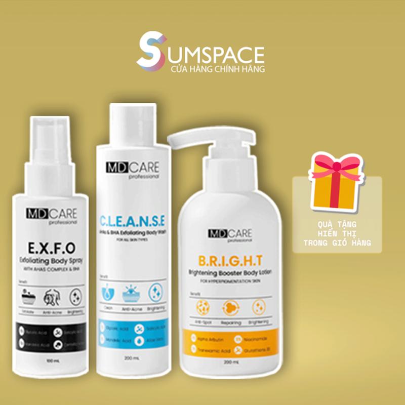 SUM SPACE CÔNG TY Sữa Tắm Xịt Tẩy Tế Bào Chết Dưỡng Thể MD CARE Dành Cho Da Mụn Da Không Láng Mịn & Hỗ Trợ Sáng Da