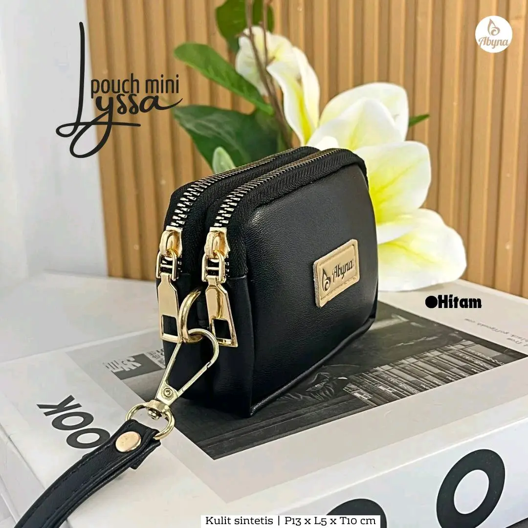 (ZELYA) LYSSA POUCH MINI BY ZELYA - Pouch mini 2 ruang, bahan kulit, dompet mini, dompet koin terlaris Wanita Polos
