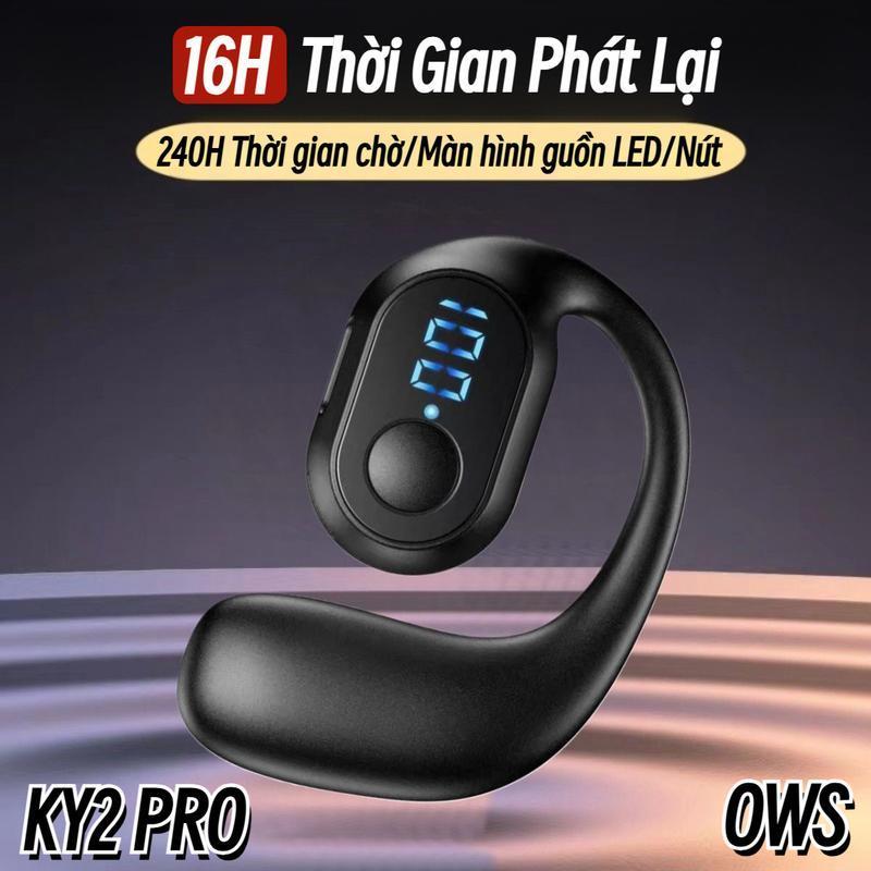 OWS KY2 PRO tai nghe đơn, Bluetooth không dây, âm thanh stereo, âm thanh bass thực, pin dung lượng lớn, thời gian phát lên đến 16 giờ, màn hình điện LED, nút điều khiển tai nghe