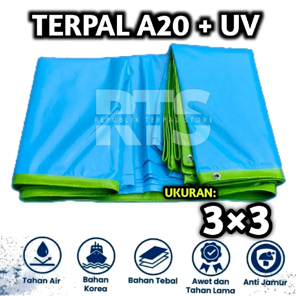 Terpal Lembaran A20 + UV 3×3 3×4 3×5 3×6 3×7 3×8 3×9 Super Tebal Asli Original Quality Camping Outdoor - Republik Terpal Store