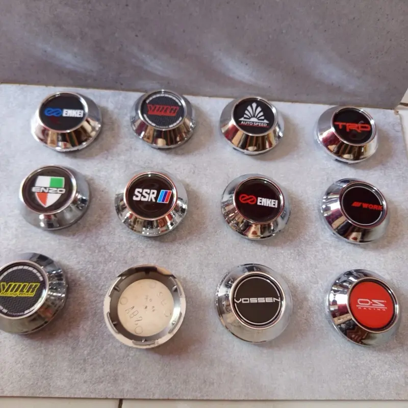 Tutup velg dop roda racing kerucut crome motif advan hsr enkei rays volk oz enzo diameter topi 6,8cm harga satuan