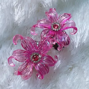 2 bj Anting Lilit Bunga, kolong hijab pin (isi 2) bentuk seperti cicin kolong hijab  flexible lentur Earrings Hiasan