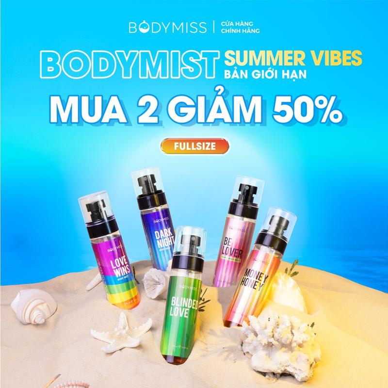 [MUA 2 GIẢM 50%] Body Mist Cho Nam Thơm Lâu BODYMISS Chính Hãng - Body Mist Quốc Dân Học Sinh Sinh Viên - Xịt Thơm Body Nam Dark Night - Nước Hoa Nữ Mùa Đông Thơm Lâu Unisex Perfume Cosmetic Hair Mist