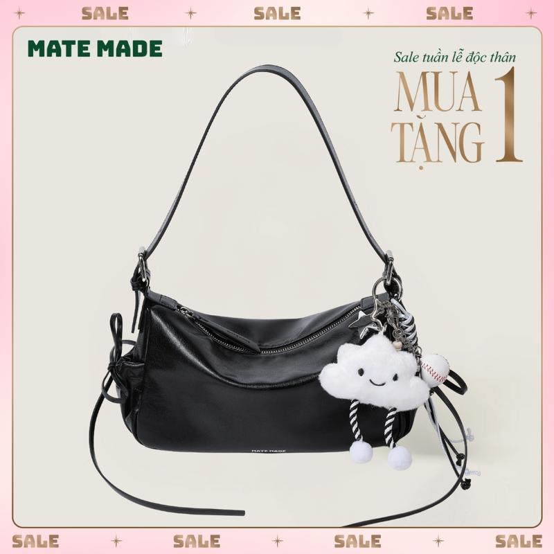   MEGA SALE 11.11  MATEMADE Túi Xách Lọ Lem Hạt Dẻ - Túi Xách Nữ Cloudy Đeo Vai Da Mềm Thời Trang - Size 28 