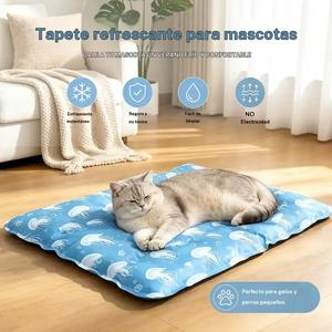 Nueva alfombrilla de hielo gruesa y grande para mascotas, esterilla refrescante de verano para perros, esterilla de sueño refrescante para gatos, resistente a mordidas, impermeable y sin fugas, alfombrilla para alivio del calor