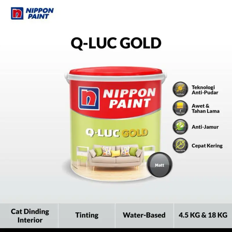Cat tembok nippon paint  interior qluc gold tinting 4,5 kg