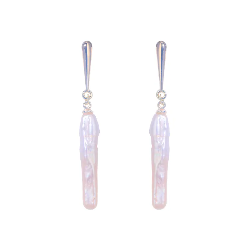 E838 Top Fashion Europe and the United States Fresh Water Pearl Long Tassel Earrings Pearl High-grade Fashion Elegant Earrings