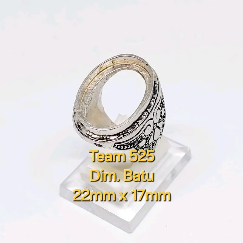 Ring emban alpaka super dim 22x17 tanam ukir ukiran bali pengikat ring cincin batu akik eceran kodian 4