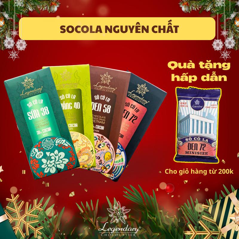  Thanh Socola Nguyên Chất Cacao Legendary 80g - Nhiều Hương vị Quà Tặng Sang Trọng Dịp Lễ Tết 