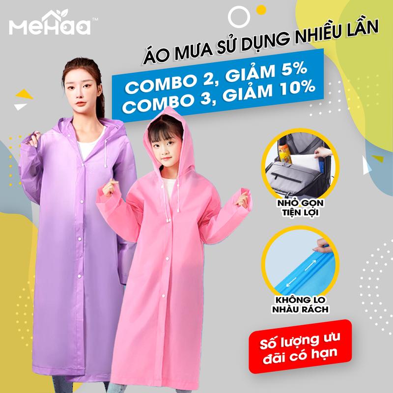 (Lưu ý chọn đúng size) Áo mưa người lớn và trẻ em, áo mưa Măng Tô chống nước, chống thấm Chất liệu EVA