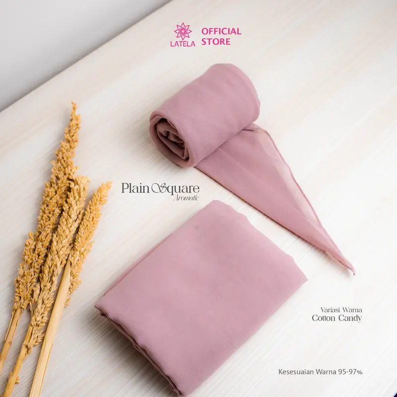 Latelahijab - Plain Square Aromatic Hijab Segi empat Polycotton Premium Finishing Jahit Tepi Hijab Wangi Anti Letoy 3