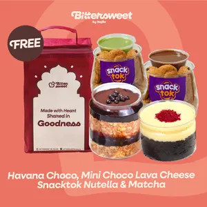 [ SALE ] ( FREE BAG MAROON ) DIP Snacktok Nutella + Mini Choco Lava Cheese + Havana Choco + Dip Snacktok Matcha