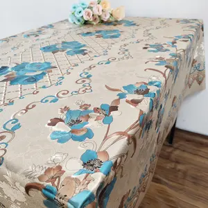 Taplak Meja PVC Perak Hot Stamping Tahan Air Pola Tiga Bunga  taplak meja oval，3D taplak meja cute journal，taplak meja 2 meter，250cm taplak meja，300cm taplak meja taplak meja persegi， taplak Meja persegi panjang，