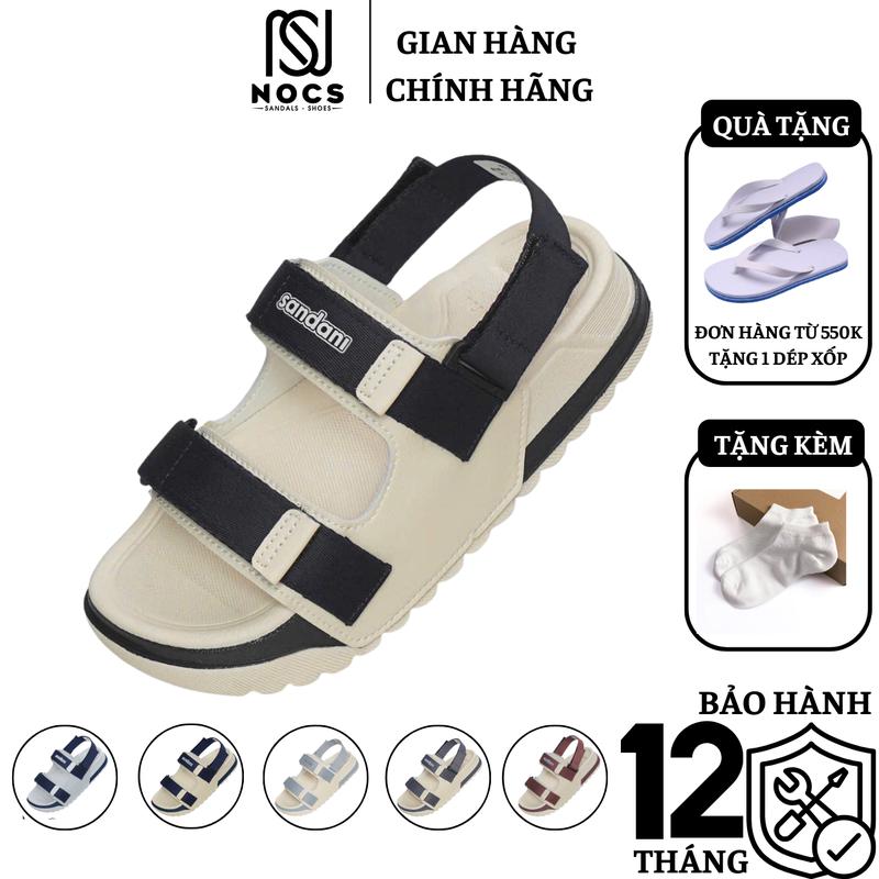 Giày Sandal Nữ SANDANI S1 NOC Dép Quai Hậu Nữ 2 Quai Ngang Kem Phối Đen Nhẹ-Bền-Dễ Thương