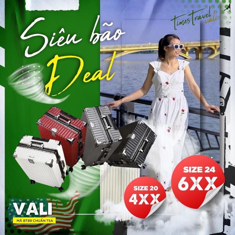 NB979 Vali khung nhôm hàng loại 1 phun sơn tĩnh điện thiết kế ngăn khoá kéo có ngăn đồ ướt khay đựng cốc Bản nâng cấp không chìa khoá - Bảo Hành 5 Năm