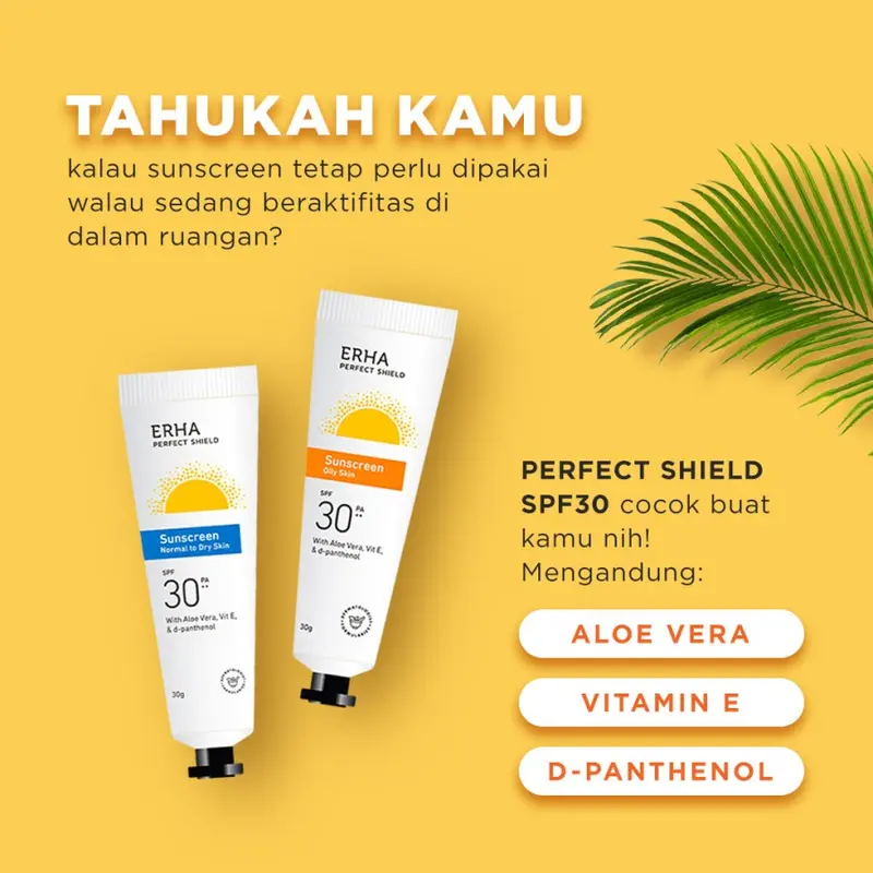 ERHA PERFECT SHIELD SUNSCREEN SPF 30 PA++ NORMAL DRY OILY SKIN SUNBLOCK WAJAH TABIR SURYA 0