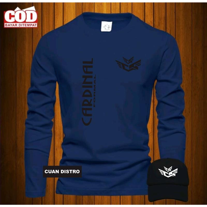BONUS TOPI Terbaru ! HarapanStore Jaya Kaos Distro Lengan panjang Pria Wanita Terbaru Kaos Distro Pria Free Topi Cardinal Formal Tegak Kirka Terbaru Print Black 100% Catoon Combed 24s - Premium Quality 4