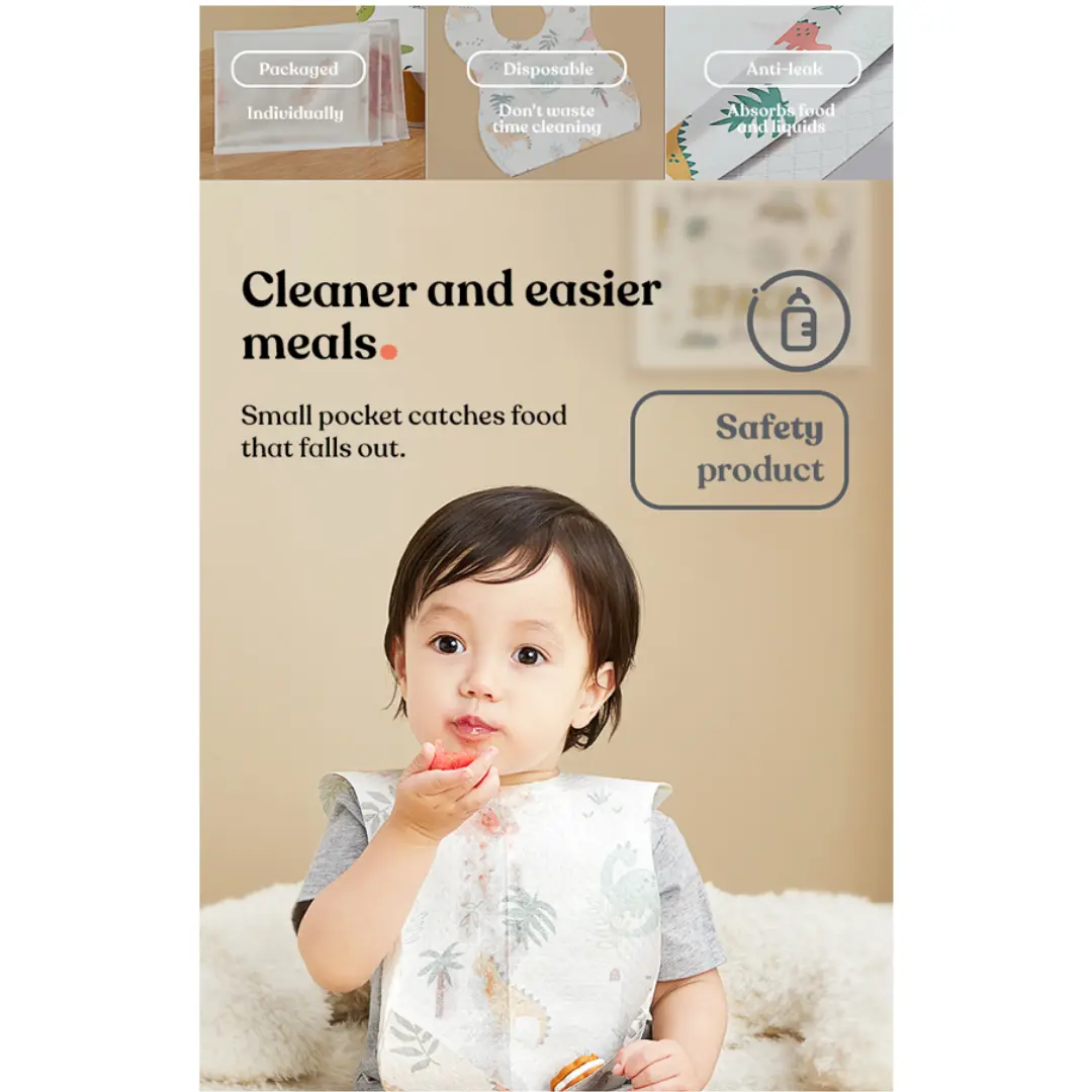 Infant Disposable/ travel feeding bib waterproof. Baby Saliva Bibs for kid's children toddler
