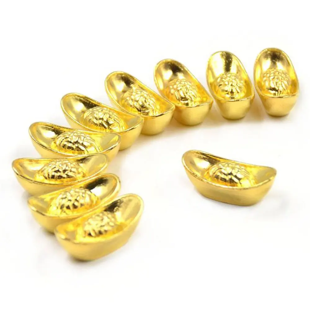 Chinese 10pcs/set Office Mascot Fengshui Decor Home Decor  Money Ingot Ornament Yuanbao  Ingot