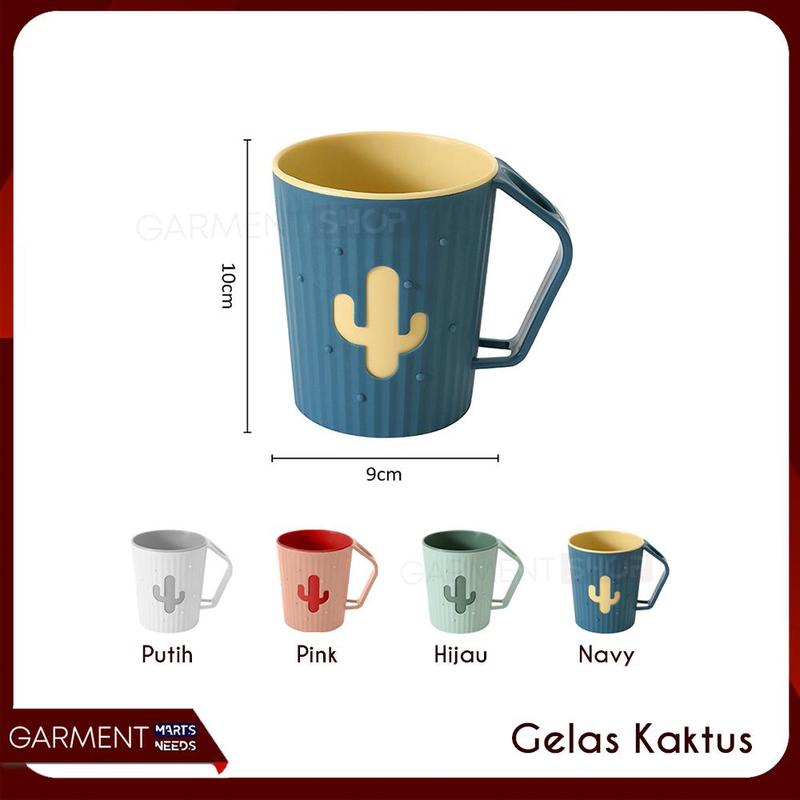 Gelas Cangkir Kumur Tempat SIkat Gigi Odol Kamar Mandi Warna Warni Kaktus Tebal Serbaguna 4