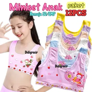 1 lusin miniset anak remaja bra mini anak SD SMP katun motif lucu murah Perempuan Fashion