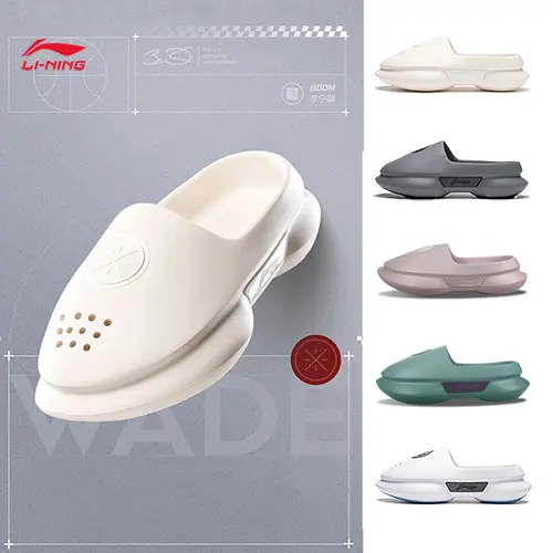 LI-NING  WADE SLIDE Off Court Slides Lightweight Cushion Reflective Basketball Slippers Men Soft Platform Sandals ABTV003
