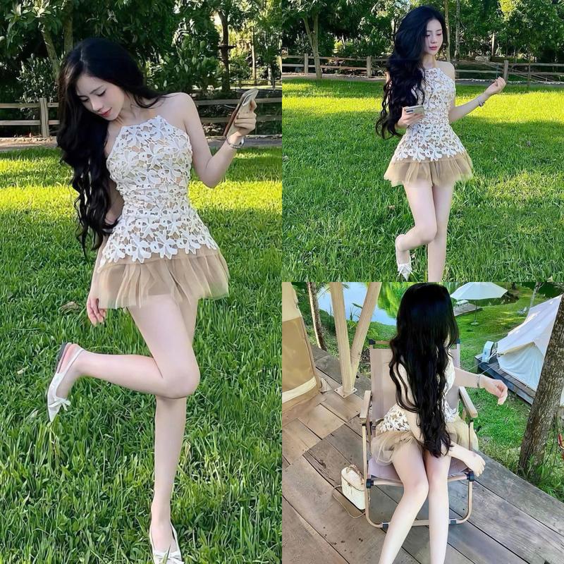  D869  TÁO ĐỎ BIGSIZE 55-90KG  SET 2 MÓN BIGSIZE ÁO CỔ YẾM REN + CHÂN VÁY 