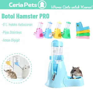 Botol Minum Bola Hamster & Kelinci 60/80/125ml Anti Tumpah 4 Warna Bisa Satuan/Set Bahan food grade