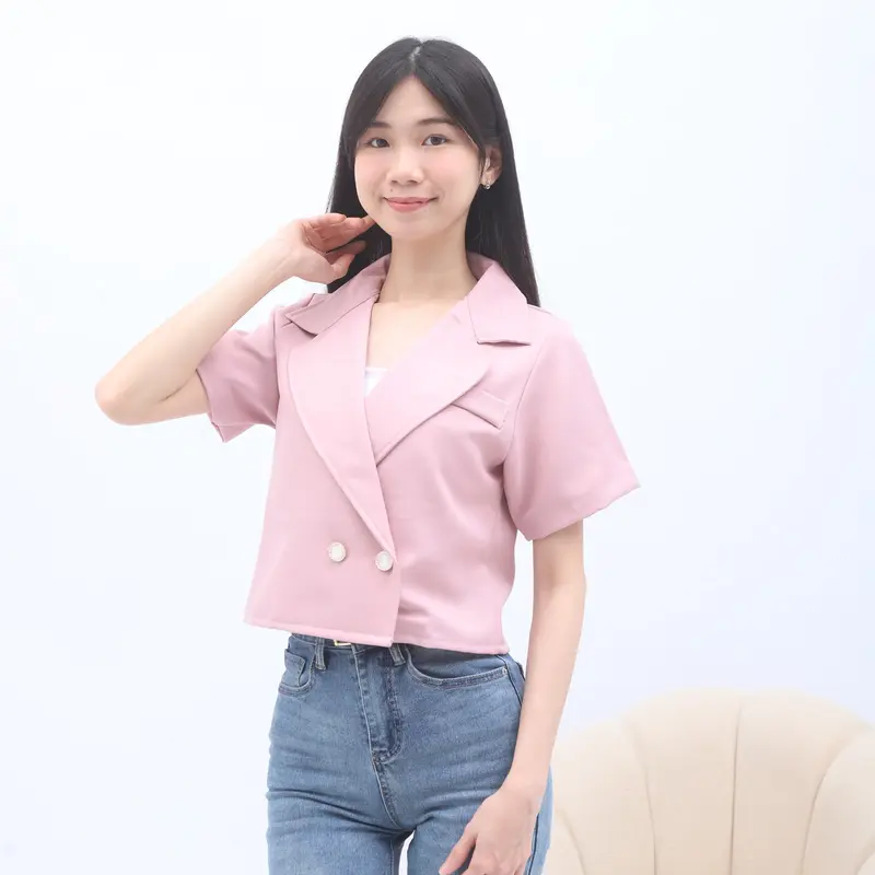 CELVE - Aria Top (Atasan Wanita Kancing Semi Wool Basic Simple) 8