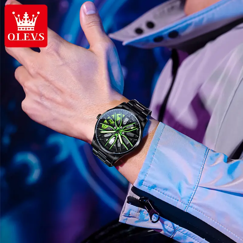 OLEVS Jam Tangan Pria Cowok 2025 Original Anti Air Tahan Sport