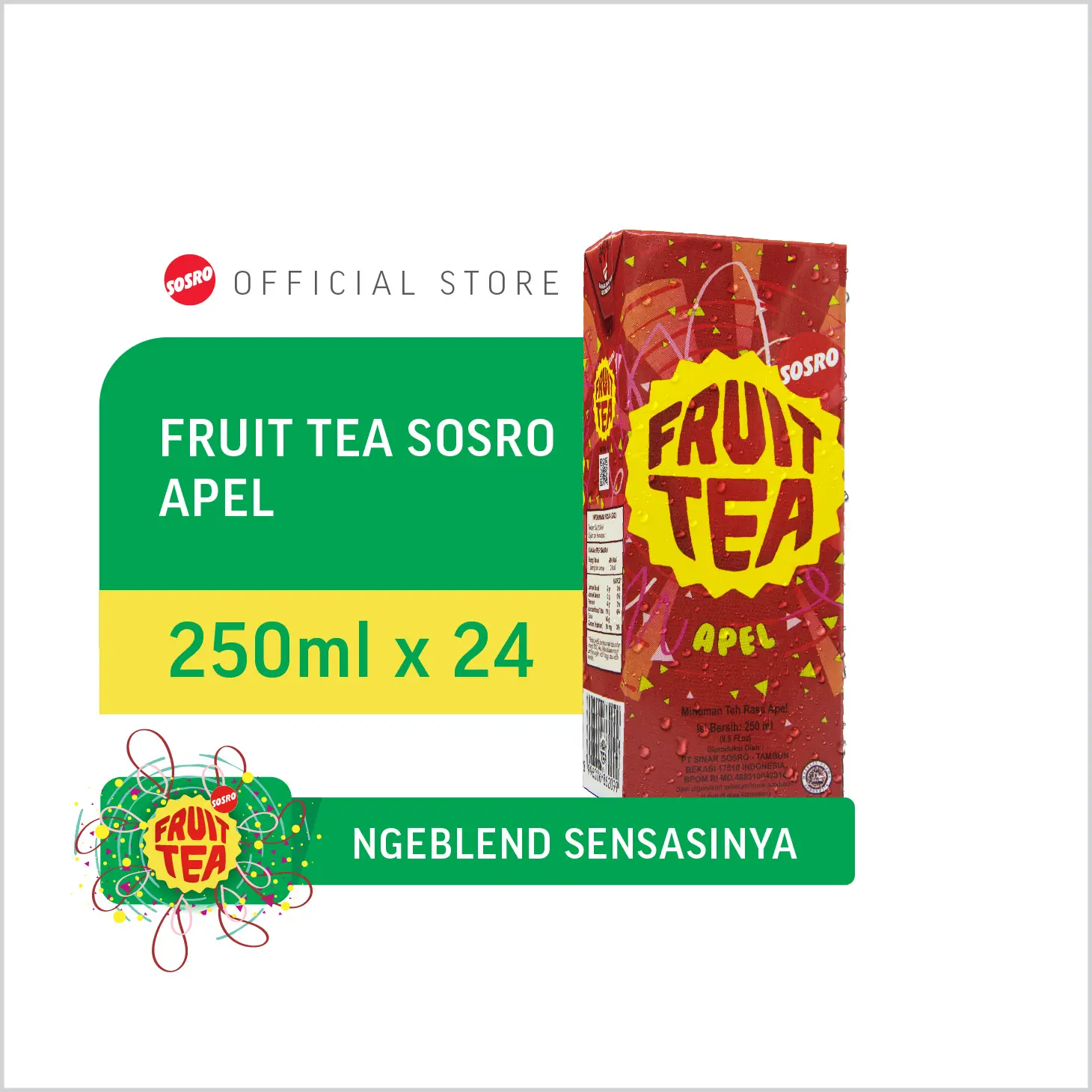 Fruit Tea Sosro Kotak Apel 250ml x 24 pcs