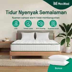 MossWood Kasur Spring Bed 20cm | Kasur Premium untuk Anak Kos & Kontrakan | Anti Goyang & Senyap | [FREE Bantal & Bisa COD]