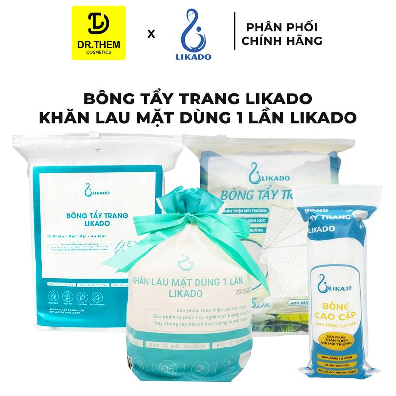  Bông Tẩy Trang Likado Túi 222 Miếng   100 Miếng   Khăn Lau Mặt Dùng 1 Lần - Chất Liệu Cotton 