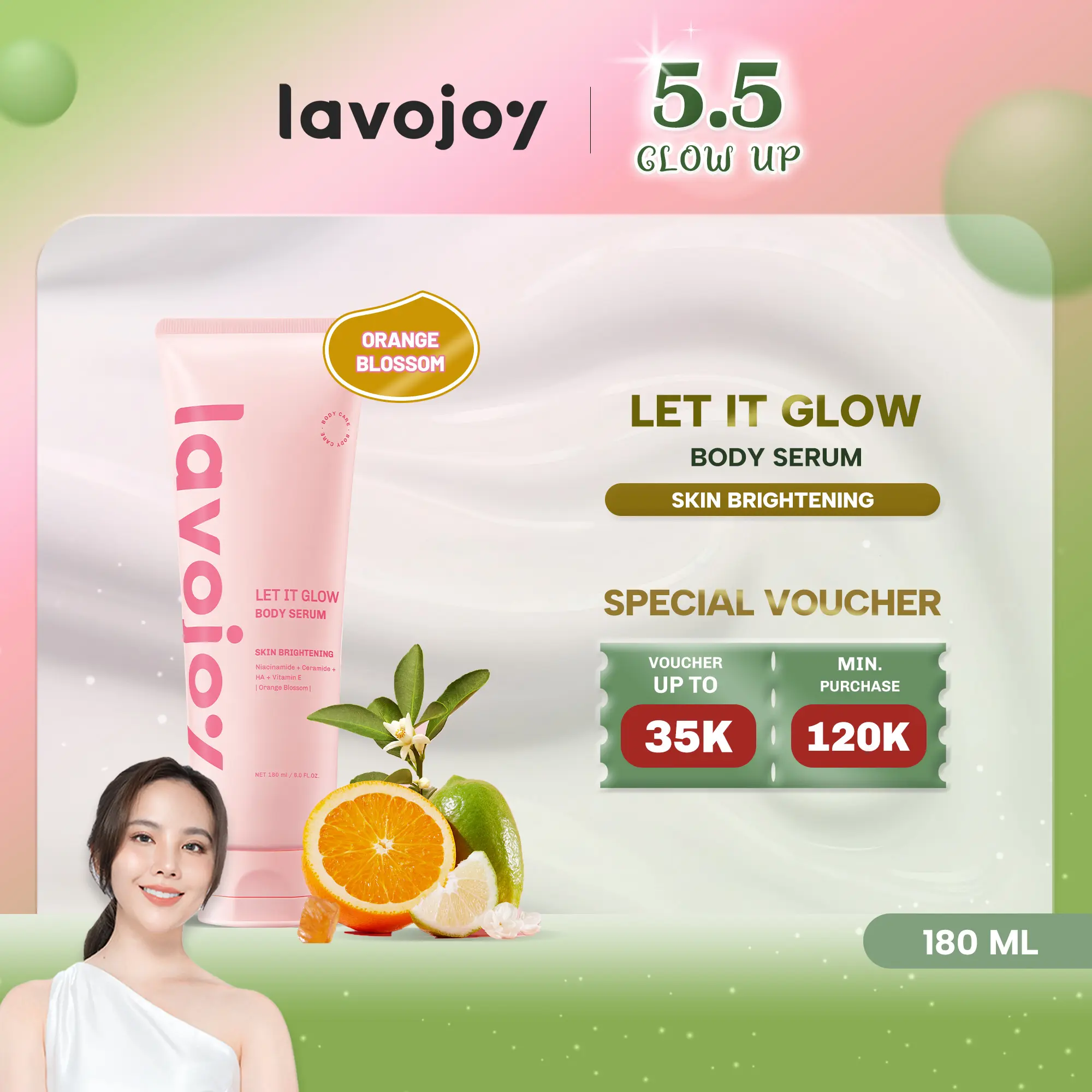【BEST SELLING】 lavojoy Let It Glow Body Serum Skin Brightening Upgraded Version | Body Lotion untuk Mencerahkan dan Melembabkan kulit dengan Niacinamide + Ceramide + Vitamin E