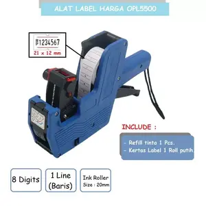 Labeler Harga OPL 5500 Mesin Alat Label Harga 8 Digits 1 Baris 21x12mm