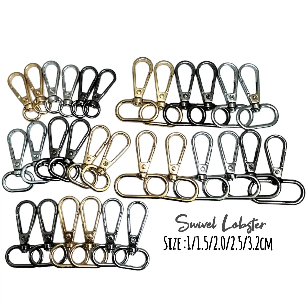 2pcs Swivel Lobster clasp diy bag parts hanging handle strap