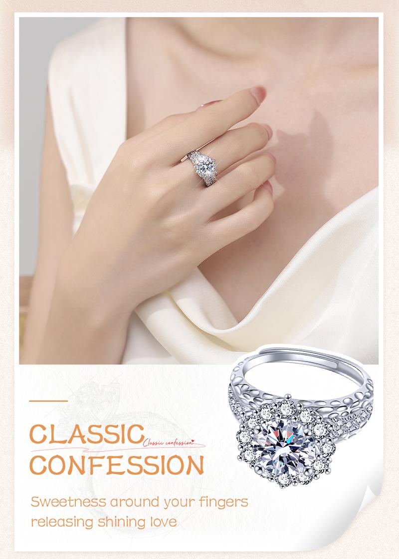 Product Introduction of 【003Harga telah dibanting, segera di CO】Chard Wake Cincin Wanita Berlian Perhiasan Tunangan Ukuran Bebas 2 Karat Cincin Cewek  CWR021 5