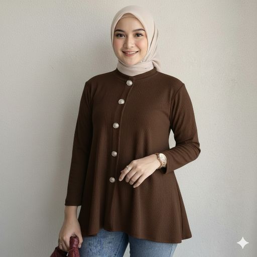 By Zayyenna - Tiara Blouse Atasan Wanita Jumbo Terbaru / Blouse wanita jumbo casual / kaos knit daily wanita / Atasan Premium wanita