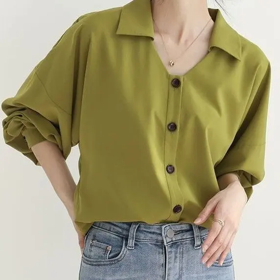 lime atasan kemeja terbaru atasan blouse cantik trendy Baju Wanita Kancing Busui Crinkle Airflow 1