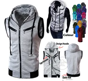 JECID Jaket Sweater Rompi Zipper Hoodie Tebal Basic Slimfit Pria Wanita Rompi Motor Rompi Olahraga