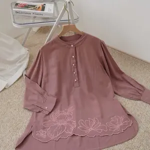 Weargalu - Prilly Floral Shirt - Atasan Wanita Blouse Korean Linen Rayon Motif Bunga Blus Lucu Rempel Cantik