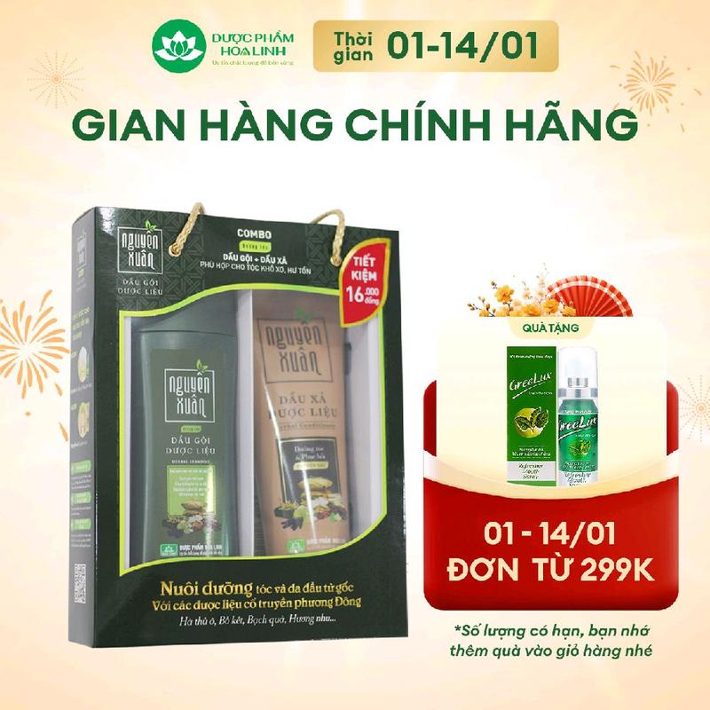 Combo Dầu gội 200ml và Dầu xả 150ml Nguyên Xuân Xanh dưỡng tóc chuyên sâu