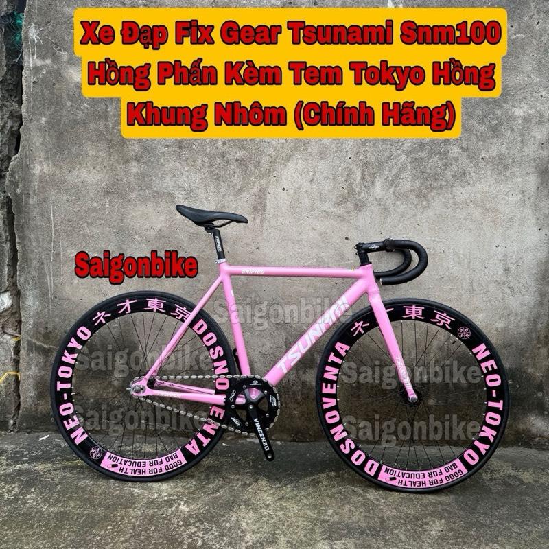   Real  Xe Đạp Thể Thao Fix Gear Tsunami Snm100 Khung Nhôm Kèm Tem Tokyo  Đủ Màu  Kèm Dây Strap Và Đồ Lắp Quấn Ghi Đông  Sport Saigonbike 