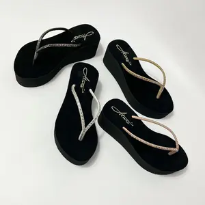 Alwisshoes Gaia Sandal Wedges Jepit Wanita Premium Tinggi 5cm Sendal Cewek Kasual Kekinian Karet Sendal Murah