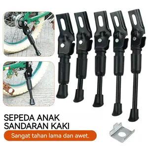 Kickstand Sepeda Lipat Samping 12/14/16/18/20 inci — Penyangga Kaki Anti-Selip dari Baja Paduan dengan Tab Hitam Pengunci, Kokoh & Stabil