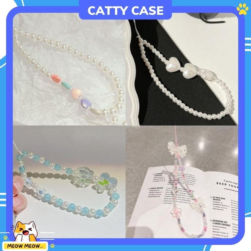 Dây đeo phụ kiện điện thoại charm strap hạt chuỗi nhiều mẫu dễ thương xinh xắn móc treo điện thoại·tai nghe - Catty case